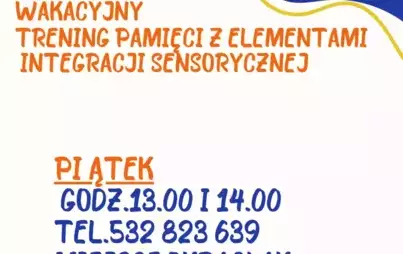 Zdjęcie do Wakacyjny Trening Pamięci z Elementami Integracji Sensorycznej