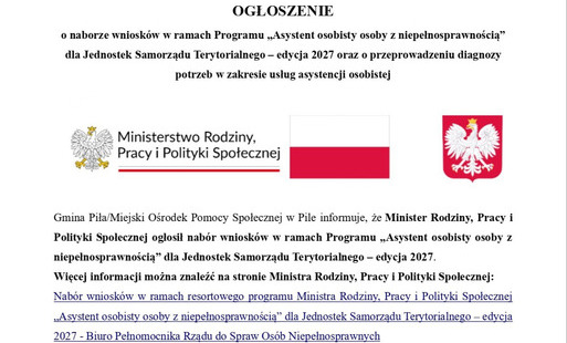Zdjęcie do Nab&oacute;r wniosk&oacute;w w ramach Programu &bdquo;Asystent osobisty osoby z niepełnosprawnością&rdquo; - edycja 2027